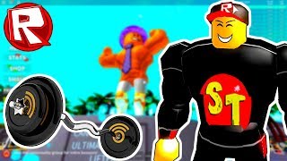 Роблокс симулятор КАЧАЛКИ и СУПЕР ЗАЯЦ | ROBLOX по русски.