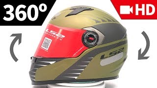 Capacete LS2 FF358 Air Fighter Preto/Verde Fosco em 360º HD | Grid Motors