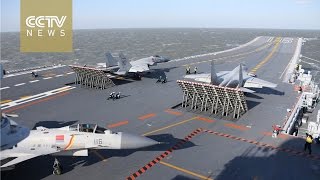 Chinese Navy conducts live ammunition drill  for aircraft carrier formation in the Bohai Sea