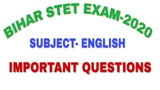 STET ENGLISH IMPORTANT QUESTIONS। PRACTICE SET FOR STET।