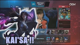 Kai'Sa Locked In By Bang - SKT VS KSV Game 1 Highlights - 2018 LCK Playoffs Round 1