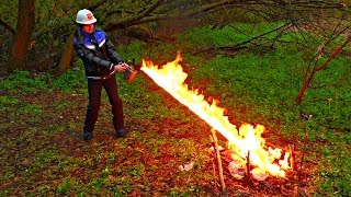 ✅На что способен ОГНЕМЁТ из паяльной ЛАМПЫ ??Прокачал бензиновую горелку и получил ПИСТОЛЕТ ОГНЕМЁТ