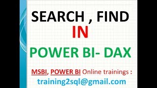 Search , Find functions in Power BI | Search in DAX | Find in DAX