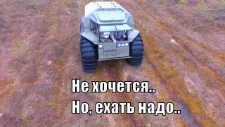 Болото Оршинский мох, на вездеходе Шерп, коп, рыбалка ч11