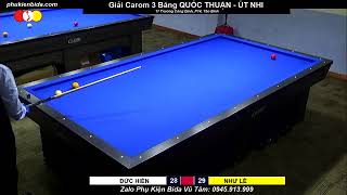 NGUYỄN NHƯ LÊ - ĐỖ ĐỨC HIỀN. Cup Bida 3 băng QUỐC THUẬN