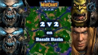 Grubby | Warcraft 3 The Frozen Throne | UDx2 v Orc & HU - Fun 2v2 on Basalt Basin
