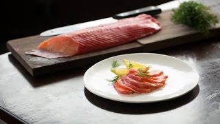 Berry Cured Huon Salmon (Gravadlax) recipe by Ashley Davis from Pure South Restaurant
