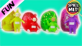 Riesen Play-Doh ÜBERRASCHUNGSEIER mit Glitzer | Teletubbies Surprise Eggs aus Knete |
