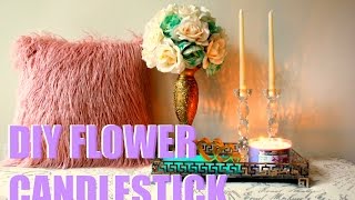 EASY DIY PINTEREST FLOWER CANDLESTICK