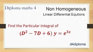 Diploma  Maths 4 | Non Homogeneous Differential Equations Example 2 | in Telugu