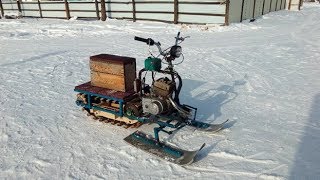 Самодельный снегоход с двигателем Минск