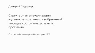 Структурная визуализация мультиспектральных изображений: текущее состояние, успехи и проблемы.