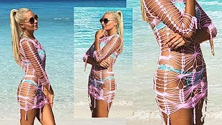 Пляжная туника "Паутинка" крючком /Как вязать летнюю туничку .