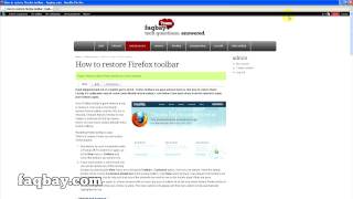 How to Restore Firefox Toolbar