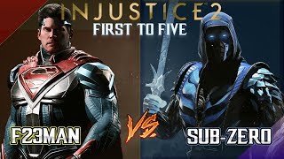 Injustice 2: F23MAN VS SUB-ZERO - First To Five - Who wins in this MU??