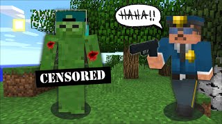 Minecraft MARK FRIENDLY ZOMBIE GETS CLOTHES STOLEN FROM THIEF / COPS AND ROBBERS !! Minecraft