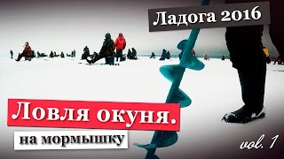 Ловля окуня Зимняя рыбалка на озере Ладога 2016 в Ленинградской области