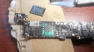 Восстановление оторванных пятаков на Iphone 5 NAND Flash