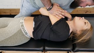 *FIRST TIME* Chiropractic CRACKING on Female Athlete