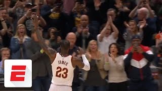 LeBron James surpasses Michael Jordan with double-clutch jam | ESPN