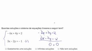 Como determinar o número de soluções de um sistema de equações usando o método algébrico