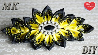 Заколка Канзаши с Ажурными Лепестками МК / Hairpin kanzashi with openwork petals