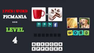 2 Pics 1 Word - PicMania Level 4 - All Answers - Walkthrough