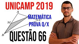Questão 66 UNICAMP 2019 -  Área Triângulo -  Segunda Resolução