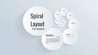 Simple Prezi template with spiral layout with light gray background