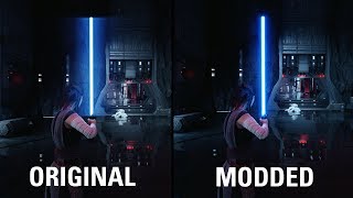 Battlefront II Alpha Lightsabers Mod comparison [NO MORE LENS FLARES]