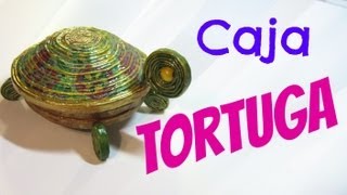 Cajas tortuga hechas con papel periódico. Box turtle.