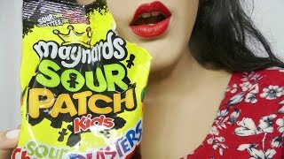 ASMR Candy Sour Patch Kids Cherry ~ Mouth Sounds ??? ?