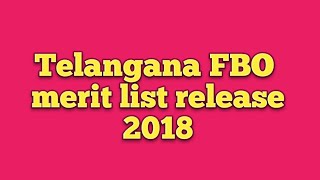 Tspsc FBO merit list 2018 || Telangana FBO results 2018