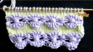 Cómo Tejer BORDE y PUNTADA ROPA BEBÉ. COLORES - BABY STITCH - 2 agujas (456)
