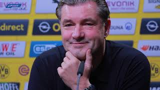 BVB-PK mit Favre und Zorc vor dem Leipzig-Spiel
