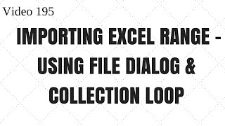 Learn MS Access- Video 195 - VBA - File Dialog- Import Excel data