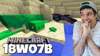 ¡¡ NUEVO MINECRAFT CON TORTUGAS Y FANTASMAS !! | Minecraft Snapshot 18w07b Review