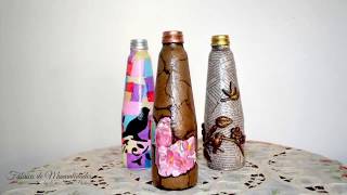 3 Ideas con Botellas de vidrio. Manualidades Fáciles.