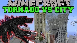 MOBZILLA & TORNADO MOD VS NEW YORK CITY - Minecraft Mods Vs Maps (Bosses, Deadly Weather)