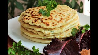 ЛЕПЕШКИ С ТВОРОГОМ И ЗЕЛЕНЬЮ на простокваше (или кефире), очень вкусно и просто!