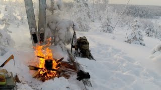 ТАЁЖНЫЙ ПРОМЫСЕЛ . ОХОТА  В МОРОЗ  -30 градусов .