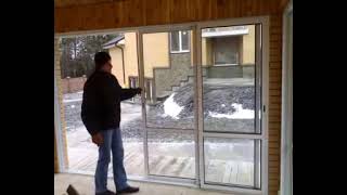Раздвижные двери в беседку