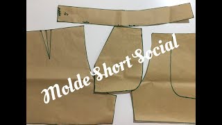 SHORT SOCIAL FEMININO |COMO TIRAR MOLDE A PARTIR  DE PEÇA   PRONTA |