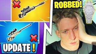 *NEW* Fortnite Update! | TFUE Robbed of $40,000, Vaulting Snipers, "Ice Scythe" Pickaxe!
