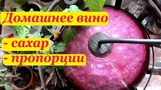 В процессе. Изготовление домашнего красного вина, пропорции сахара.
