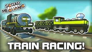 Awesome Multiplayer Train Track Racing Challenge! (Scrap Mechanic #277)