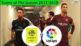 PES 2018 | La Liga vs Ligue 1 | Team of The Season 2017/2018 | Full Match Gameplay PC
