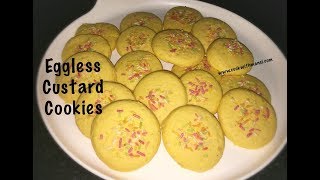 Custard cookies - How to make soft and tasty custard cookies - Custard biscuits - Tea time snack