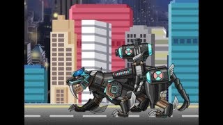 Мультик игра Роботы динозавры: Собирать Смилодона (Smilodon Black - Transform! Dino Robot)