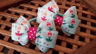 DIY ? Как сделать резиночки-бантики для волос из репсовых лент ?